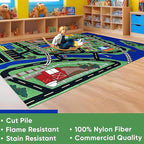 KIDCARPET.COM Total Transportation Play Mat Rug | Interactive Activity Carpet for Preschool Playroom Toy Car Track, 7'6" x 12'