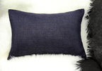 Aiking Home Woven Fine Faux Linen Throw Pillow Cover, Size 12"x18", Navy