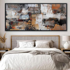 Wall Art for Living Room - Abstract Canvas Wall Decor, Modern Minimalist Painting in Black and White - Framed pictures for Bedroom, Office Artwork, Brown Bedroom Wall Decor Above Bed 31×70IN