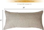 Aiking Home Woven Fine Faux Linen Throw Pillow Cover, Size 12"x24", Wheat