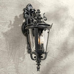 John Timberland Casa Marseille European Outdoor Wall Light Fixture Textured Black French 21 3/4" Clear Hammered Glass for Exterior House Porch Patio Outside Deck Garage Front Door Garden Home