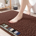 Neater Home Plush Bathroom Rugs 30x20 Thick Chenille Quick Dry Microfiber Absorbent Bath Mat, Soft Bath Rugs, Machine Washable Bathroom Floor Mat for Tub Shower Sink, Home Decor Accessories, Brown