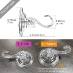 6 pack Suction Cup Heavy-Duty Wreath Hook,Large Clear Reusable Wreath Vacuum Hanger,use for Windows Tiles Glass Smooth Doors and Mirrors to Hang Bags Coats Umbrellas kitchenware and Christmas Wreaths