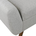 HomePop Modern Storage Bench with Wood Legs |Homepop Home Décor|Bench with Storage for Living Room & Bedroom - Light Gray Woven