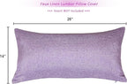 Aiking Home Woven Fine Faux Linen Throw Pillow Cover, Size 14"x26", Lavender