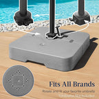 Best Choice Products 330lb Cantilever Offset Patio Umbrella Base, Heavy-Duty Outdoor Stand, Sand Water Fillable Weights Set w/Easy-Fill Spouts – Gray