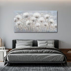 Belmrxne Large Dandelion Floral Wall White and Black Wall Decor Modern Aesthetic Artwork Trendy Canvas Painting for Living Room Bedroom Dining Room Office Home Decor 29x58 inch