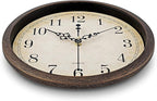 Bernhard Products Vintage Brown Wall Clock Silent Non Ticking 10 Inch Quality Quartz Battery Operated Round Decorative Easy to Read for Home Kitchen Living/Dining Room Bedroom Office Classroom School