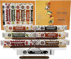 Fruity Incense Sticks Variety Pack - 120 Insence-Sticks (6 Incents x 20 Insense) - Coconut Orange Pineapple Mango Strawberry Apple - Natural Inscents-Sticks Non Toxic Inciensos + Stick Incense Holder