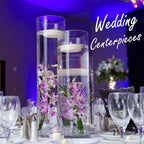 CYS EXCEL (H:12" D:6") Large Cylinder Clear Glass Vase for Wide Bouquet Flower Vase Centerpieces Display Hurricane Floating Candle Holder