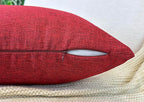 Aiking Home Woven Fine Faux Linen Throw Pillow Cover, Size 14"x26", Burgundy