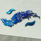 LiveInUrban Coastal Wall Art School of Fish Metal Wall Sculptures, Ocean Beach Themed Metal Hanging Home Decoration 3PCS 15.9"x11.5"