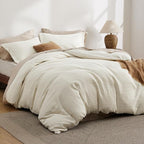Bedsure Luxury Waffle Duvet Cover King Size - Textured Duvet Cover Set, Soft, Breathable Bedding Set (104"x90") with 2 Pillow Shams for All Season, Irovy White, Comforter Not Included