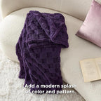Bedsure GentleSoft Purple Throw Blanket for Couch - Checkered Fleece Blankets Gifts for Women Men Girls, Cute Soft Cozy Throw for Bedroom Home Decor Gifts, 50x60 Inches