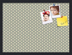 PinPix 24x18 Inch Cork Bulletin Board. This Decorative Framed Pin Board Comes with Yellow and Blue Waves Design and a Satin Black Frame. Ideal for Home Office Decor or Message Board (PinPix-321)