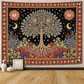 Lunerfex Tree of Life Wall Tapestry - Celestial Sun & Moon Wall Hanging for Bedroom and Living Room Decor - Boho Starry Night Tapestries 80"x60"