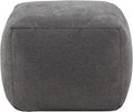 SAFAVIEH Couture Collection Samuels Charcoal Boucle Pouf Ottoman Foot Rest (Fully Assembled)