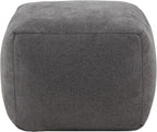 SAFAVIEH Couture Collection Samuels Charcoal Boucle Pouf Ottoman Foot Rest (Fully Assembled)