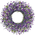 26 Inch Lavender Wreath Summer Spring Wreaths for Front Door Wreaths for Front Door for Wedding Farmhouse (Purple Lavender)