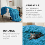 Bedsure GentleSoft Fluffy Bright Blue King Size Blanket for Bed, Thick Soft Sherpa Faux Fur Fleece Bedding Fuzzy Plush Winter Warm Heavy Large King Blanket, Cozy Blue Gifts for Men Women, 108x90