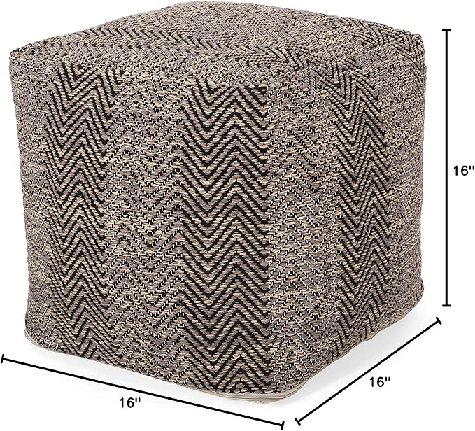 Christopher Knight Home Dora Cube Pouf, Brown, Beige, Yellow