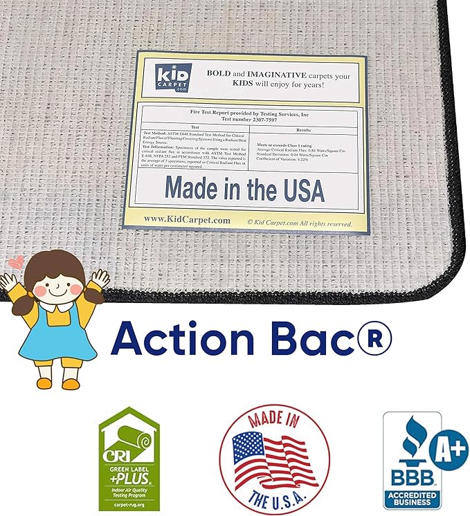 KIDCARPET.COM Shapes & Alphabets - Bright Rectangle Classroom Rug | Bordered Area Rug for Preschool Daycare Learning, 7'6" x 12'