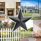 JoyEvy 36" Large Barn Star-Black Barn Star Outdoor Decoration-Metal Stars for Outside Texas Stars Art Rustic Vintage Western Country Home Farmhouse Primitive House Decor- Primitive Wall Décor