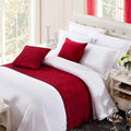 OSVINO Chenille Bed Runner Solid Breathable Modern Bedding Scarf Protection for Bedroom Hotel, Red 240X50cm for 180cm Bed