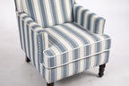 KEIKI Vintage Striped Accent Chair with Nailhead Trim, Upholstered Lounge Armchair for Living Room, High Back Reading Chair Bedroom