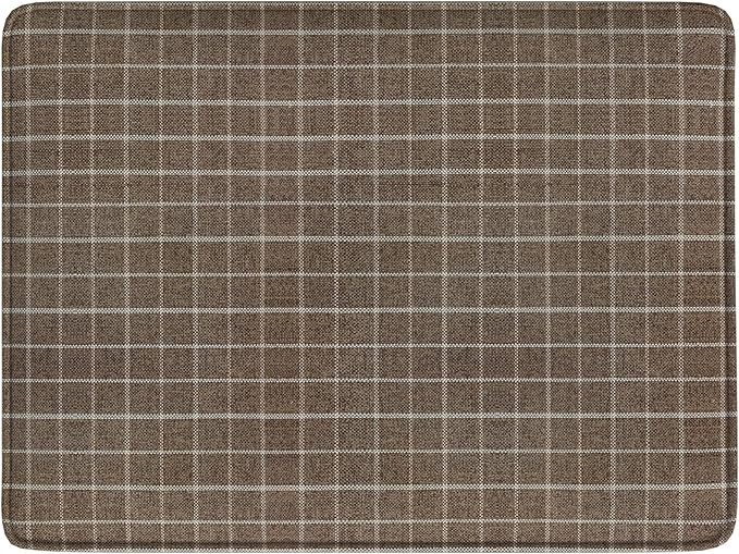Spatial Order Home Decor | Dinah Collection Modern Storage Ottoman | Ottoman with Storage for Living Room & Bedroom(Brown Windowpane Fabric)