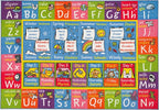KC Cubs Bilingual Educational Kids Rug – English & Spanish ABC, Seasons & Days Mat – Language Learning Carpet Classroom & Playroom Baby-Toddler 5X7