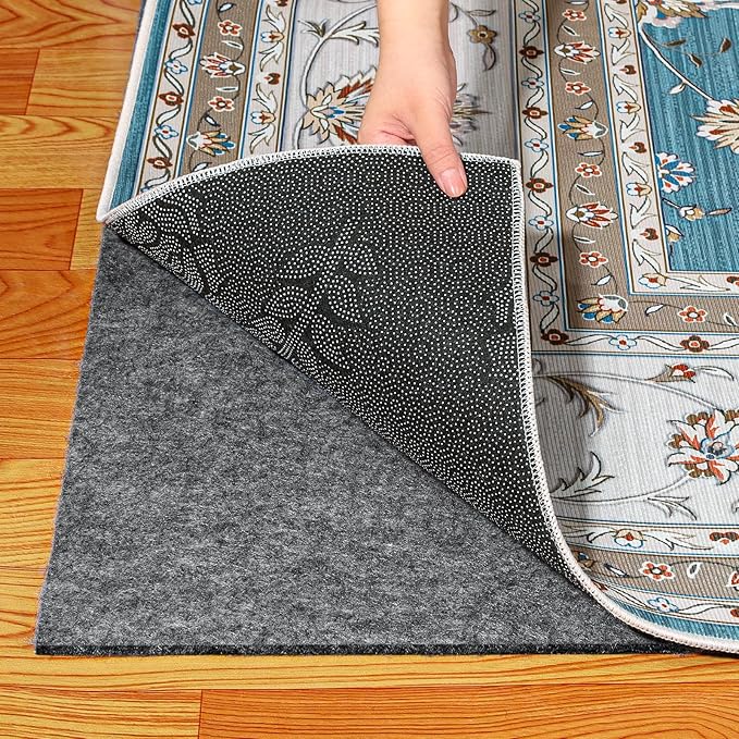 Waterproof Rug Pad, 6x9 ft Under Area Rug Carpet Pad, Non Slip Felt Rug Pads for Hardwood Floors, Keep Carpets in Place Soft and Prevent Rug from Wrinkling or Buckling
