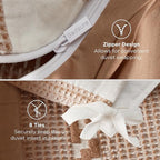Bedsure Waffle Weave Duvet Cover King - 100% Cotton Boho Duvet Cover Set with 2 Pillowcases - Extra Soft Terracotta Textured Comforter Cover with Zipper Closure (King, 104"x90")
