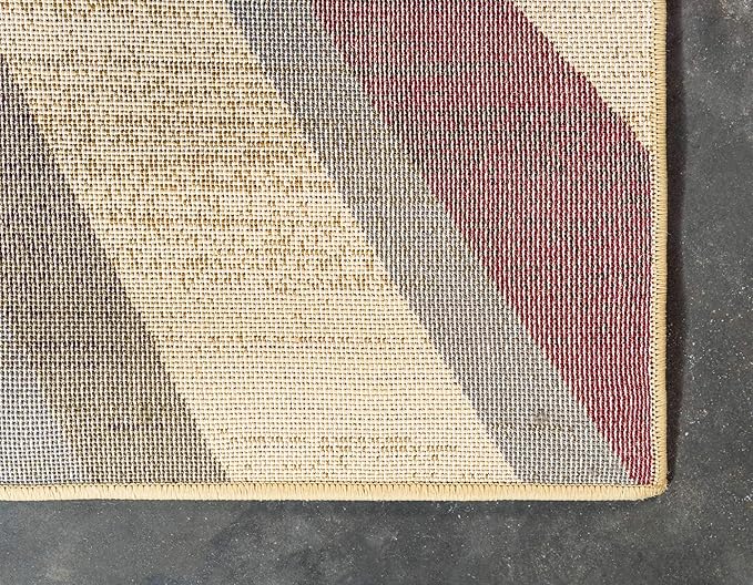Unique Loom Barista Collection Area Rug - Ngada (7' 10" x 10' Rectangle, Beige/ Red)