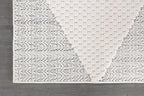 Modern Micro Loop Indoor Area Rugs for Living Room Bedroom Kitchen Geometric Triangle White 8x10 Luxury Durable Low and High Pile Non-Shedding Stain Resistant Soft Area Carpet 8 x 10