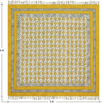 Area Rug 9' Square Rug Yellow & Beige Cotton Dhurrie Oriental Thick 0.19 inches Stone Easy Washable Rug Hand Wash Cotton Carpet Flatweave Rug Indoor Outdoor Rugs for Hall Room, Dining Room