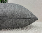 Aiking Home Woven Fine Faux Linen Throw Pillow Cover, Size 18"x18", Gray