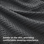 Bedsure Luxury Waffle Duvet Cover King Size - Textured Duvet Cover Set, Soft, Breathable Bedding Set (104"x90") with 2 Pillow Shams for All Season, Charcoal, Comforter Not Included