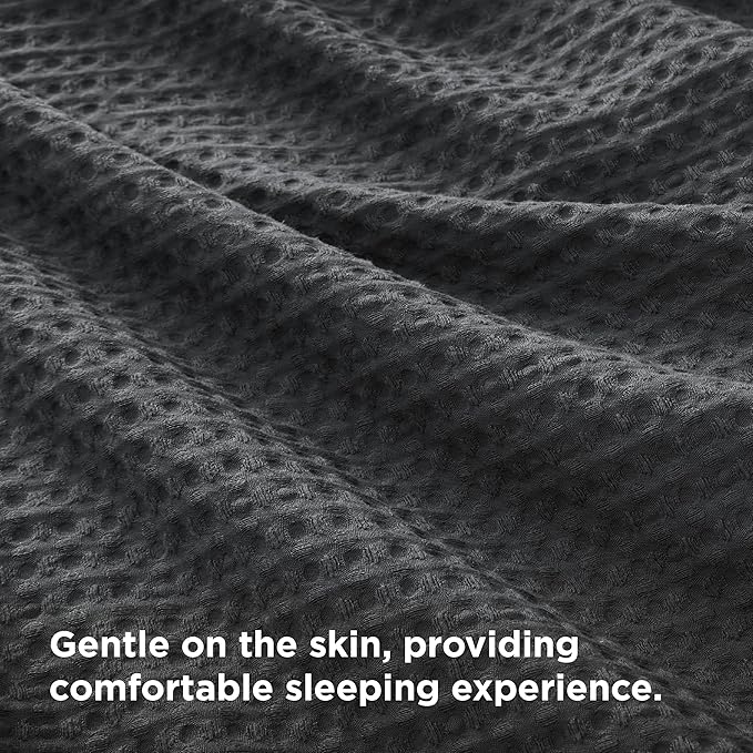 Bedsure Luxury Waffle Duvet Cover King Size - Textured Duvet Cover Set, Soft, Breathable Bedding Set (104"x90") with 2 Pillow Shams for All Season, Charcoal, Comforter Not Included