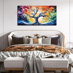 Large Canvas Wall Art Colorful Tree Picture Modern Living Room Bedroom Home Office Wall Decor Framed Canvas Prints Ready to Hang Size 24x48