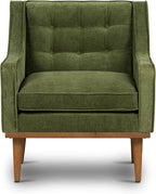Poly & BARK Gus Lounge Chair in Distressed Green Velvet