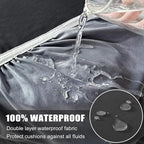 Waterproof Couch Cushion Covers 3 Seater Covers, Stretch Individual Sofa Seat Covers, Reversible Couch Furniture Protector for Pets(3-Piece Sofa Cushion Cover, Black)