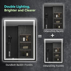 28x36 Inch Led Mirror for Bathroom with Front Light and Backlit, Bathroom Mirror with Led Lights, Vanity Mirror with Lights for Wall, Anti-Fog, Dimmable, Memory Function, Tempered Glass