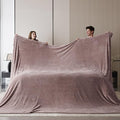Oversized King Fleece Blanket 120x120 Inches, Seamless Soft Cozy 3D Jacquard Flannel Blanket 10'x10' Extra Large for Bed, Sofa, Couch, Travel & Camping, California King Throw, Brown Leaf