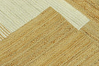 Scalloped Jute Rug, Hand Woven Runner Area Rug, 3x10 Ft Beige & Brown Braided Natural Sisal Kilim Rugs for Living Room, Kitchen, Entryway, Farmhouse