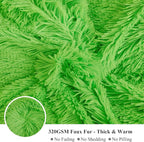 XeGe Plush Shaggy Duvet Cover Set, Luxury Ultra Soft Fluffy Faux Fur Bedding Sets 2 Pieces Velvet(1 Fuzzy Furry Comforter Cover + 1 Faux Fur Pillow Case), Zipper Closure (Twin, Lime Green)