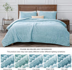 BEDELITE Fleece Twin Comforter Set -Super Soft & Warm Fluffy Light Blue Bedding, Luxury Fuzzy Heavy Bed Set for Winter with 1 Pillow case