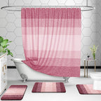 OLANLY Bathroom Rug Set 2 Piece, Soft Absorbent Microfiber Bath Mats and U-Shaped Contour Toilet Rug, Non-Slip, Machine Wash Dry, Plush Shaggy Bath Mats for Bathroom (30"x20"+24"x20", Red)