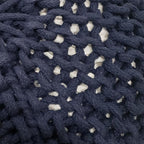 Nahunta Knitted Round Pouf - Cotton - Navy