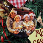 Personalized Christmas Ornaments with Picture Custom Christmas Ornament 2025 Customized Photo Ornament for Christmas Tree Ceramic Xmas Tree Decor for Family Couples Friends